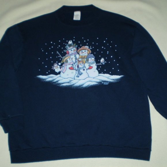 B. Horner Tops - SIZE: PM~NAVY/WINTER SCENE SWEATSHIRT~EUC